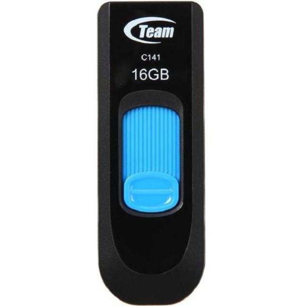 Spominski ključek 16GB USB 2.0 Teamgroup C141 - plastičen/drsni/črn (TC14116GL01)