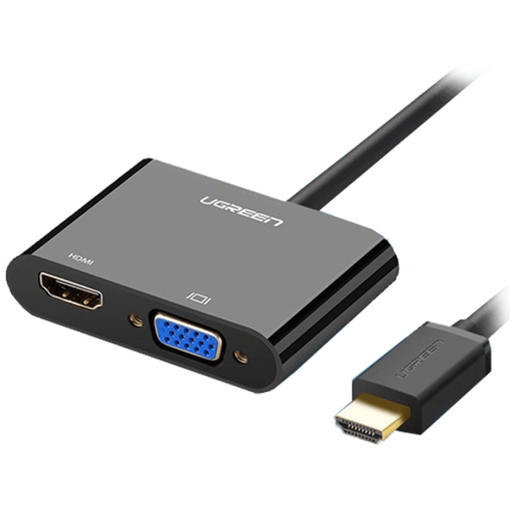 Adapter HDMI (m) => VGA (ž) in HDMI (ž) Ugreen microUSB napajanje 5V 3