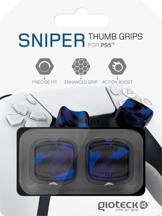 GIOTECK SNIPER THUMB GRIPS za PS5 - maskirno modre barve