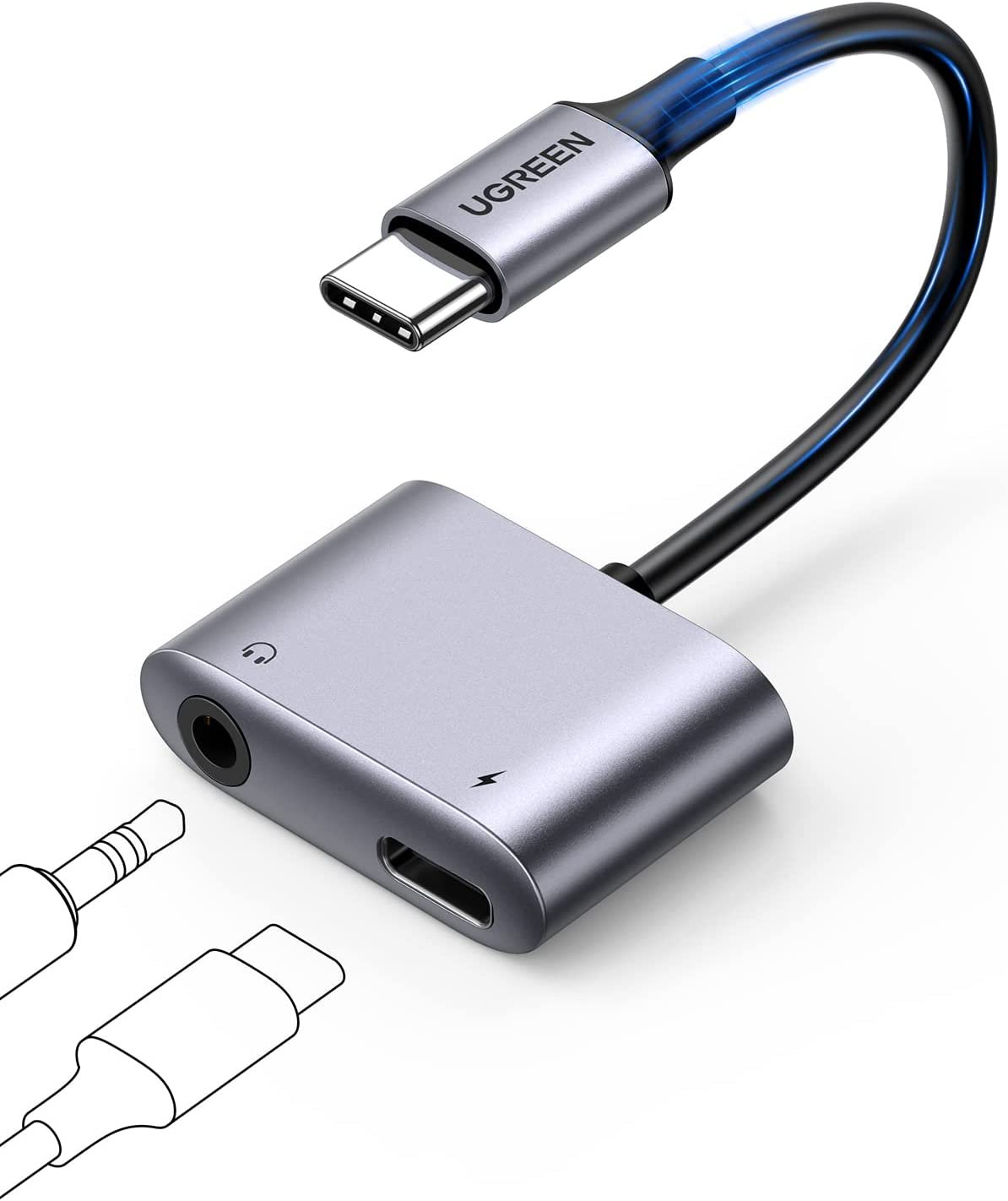 Adapter UGREEN CM231 USB-C => 3.5mm + USB-C DAC PD60W