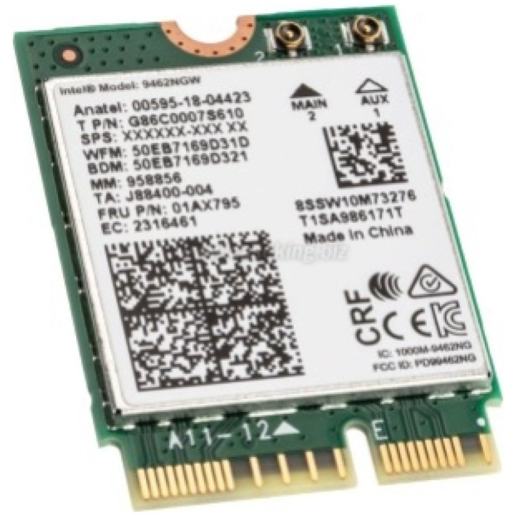 Brezžični mrežni adapter M.2 Intel WiFi5 802.11ac 433Mbit/s Dualband BT 5.0 (9462.NGWG.NV)