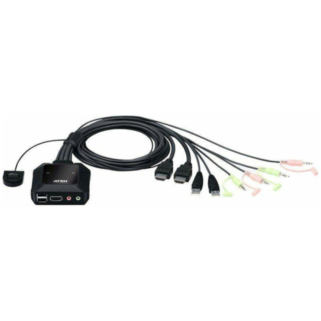 Podatkovni preklopnik Aten AUTO 2:1 4K HDMI/USB/AVDIO s kabli CS22H Aten