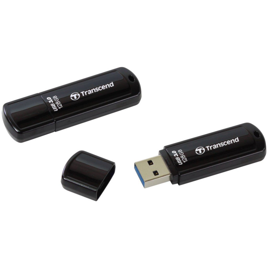 Spominski ključek 128GB USB 3.0 Transcend JetFlash 700 90MB/s 40MB/s plastičen s pokrovčkom črn (TS128GJF700)