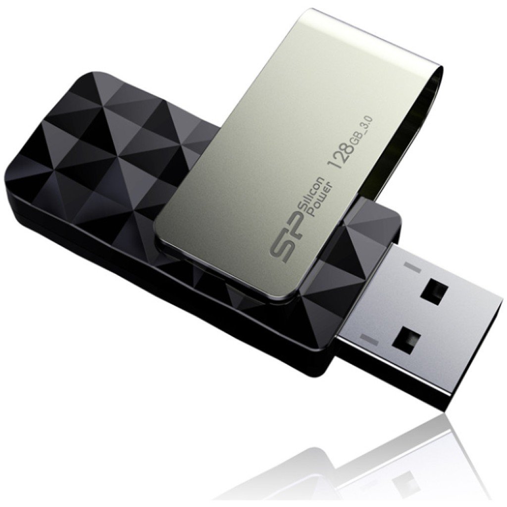 Spominski ključek 128GB USB 3.2 SiliconPower Blaze B30 - plastičen/vrtljiv/črn (SP128GBUF3B30V1K)