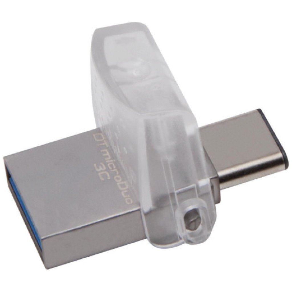 Spominski ključek 128GB USB 3.2/USB-C Kingston 3C 100MB/s 15MB/s plastičen micro duo prozorn (DTDUO3C/128GB)