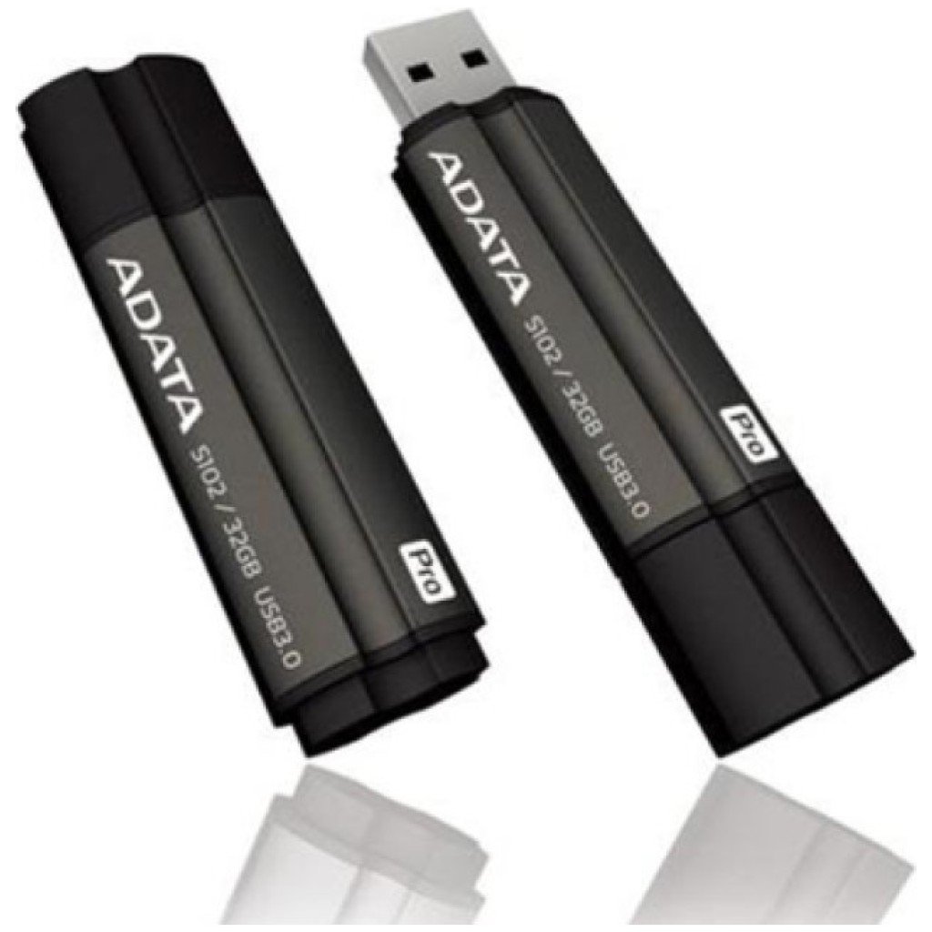 Spominski ključek 32GB USB 3.0 Adata S102 PRO Titanium 100MB/s - plastičen/s pokrovčkom/črn (AS102P-32G-RGY)