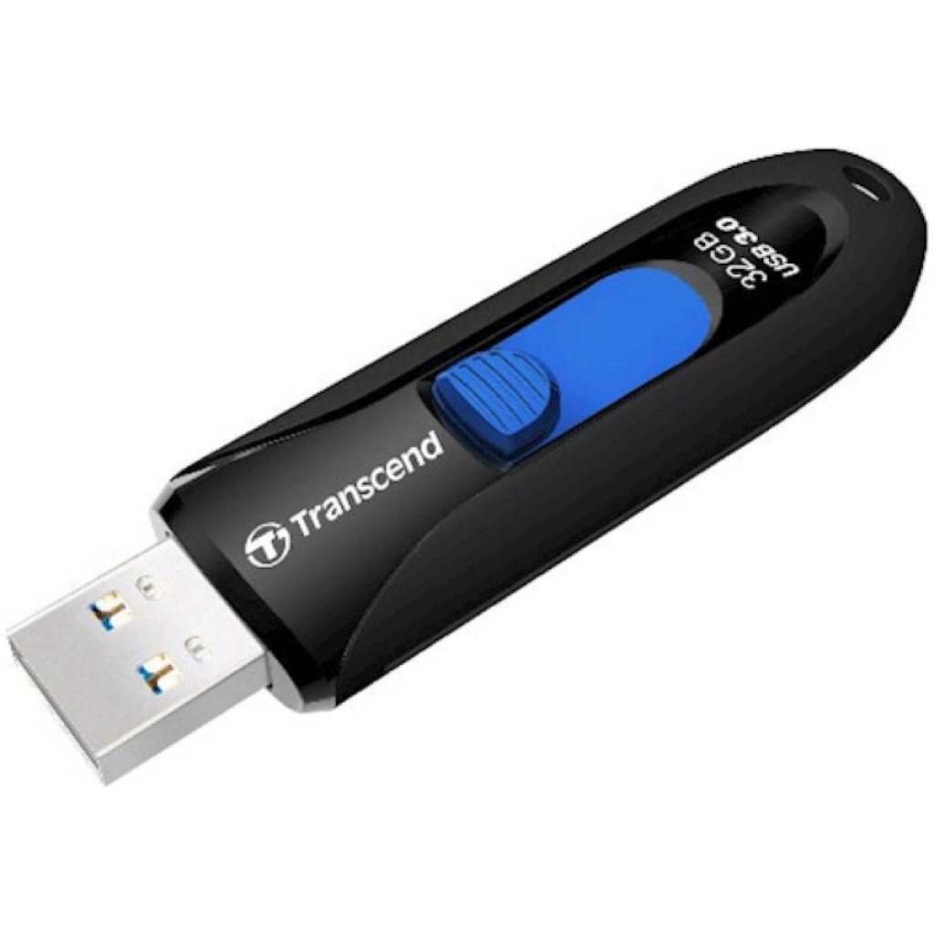 Spominski ključek 32GB USB 3.0 Transcend JF790 100MB/s - plastičen/drsni/črno-moder (TS32GJF790K)