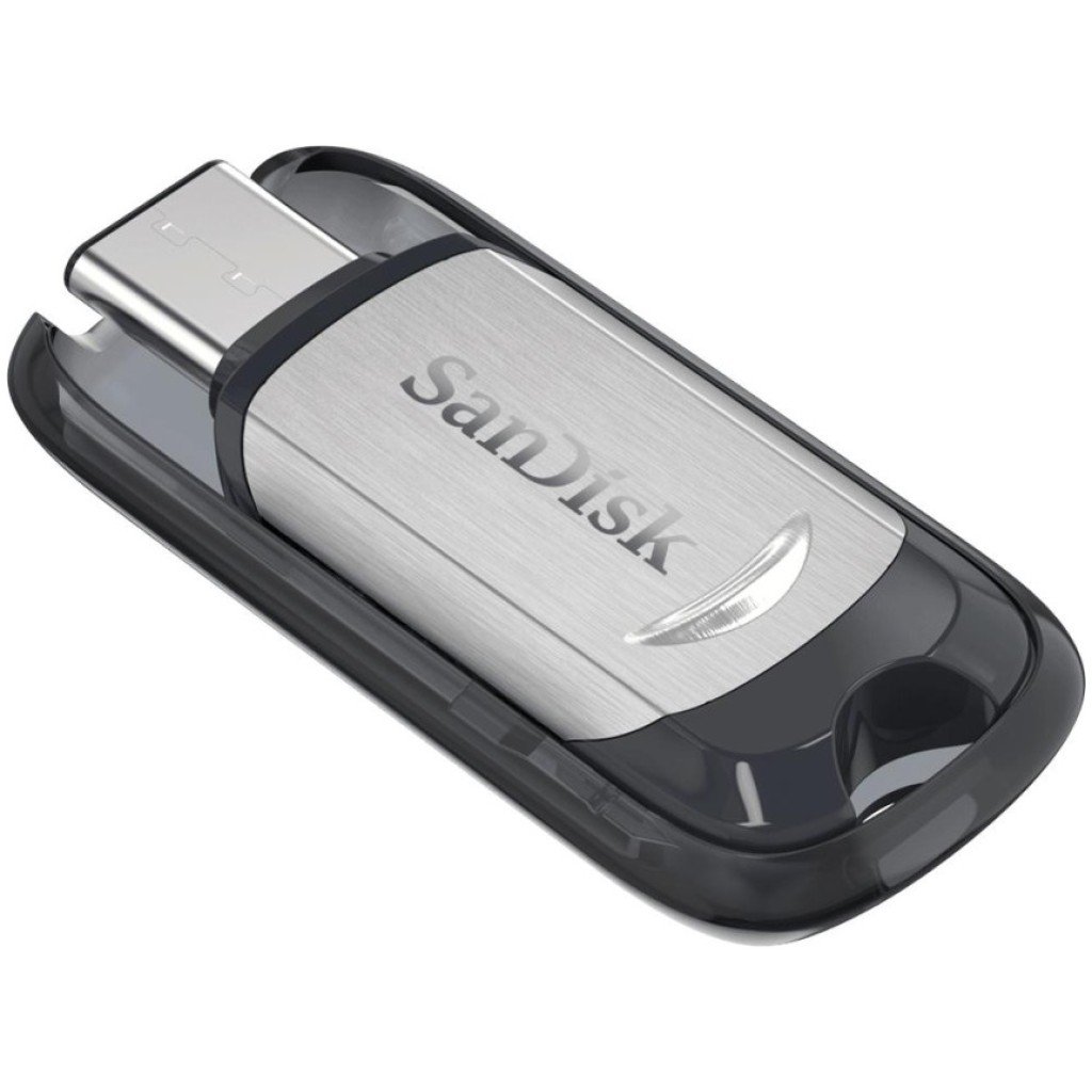 Spominski ključek 32GB USB-C Sandisk Ultra 150MB/s plastičen drsni srebrno-črn (SDCZ450-032G-G46)