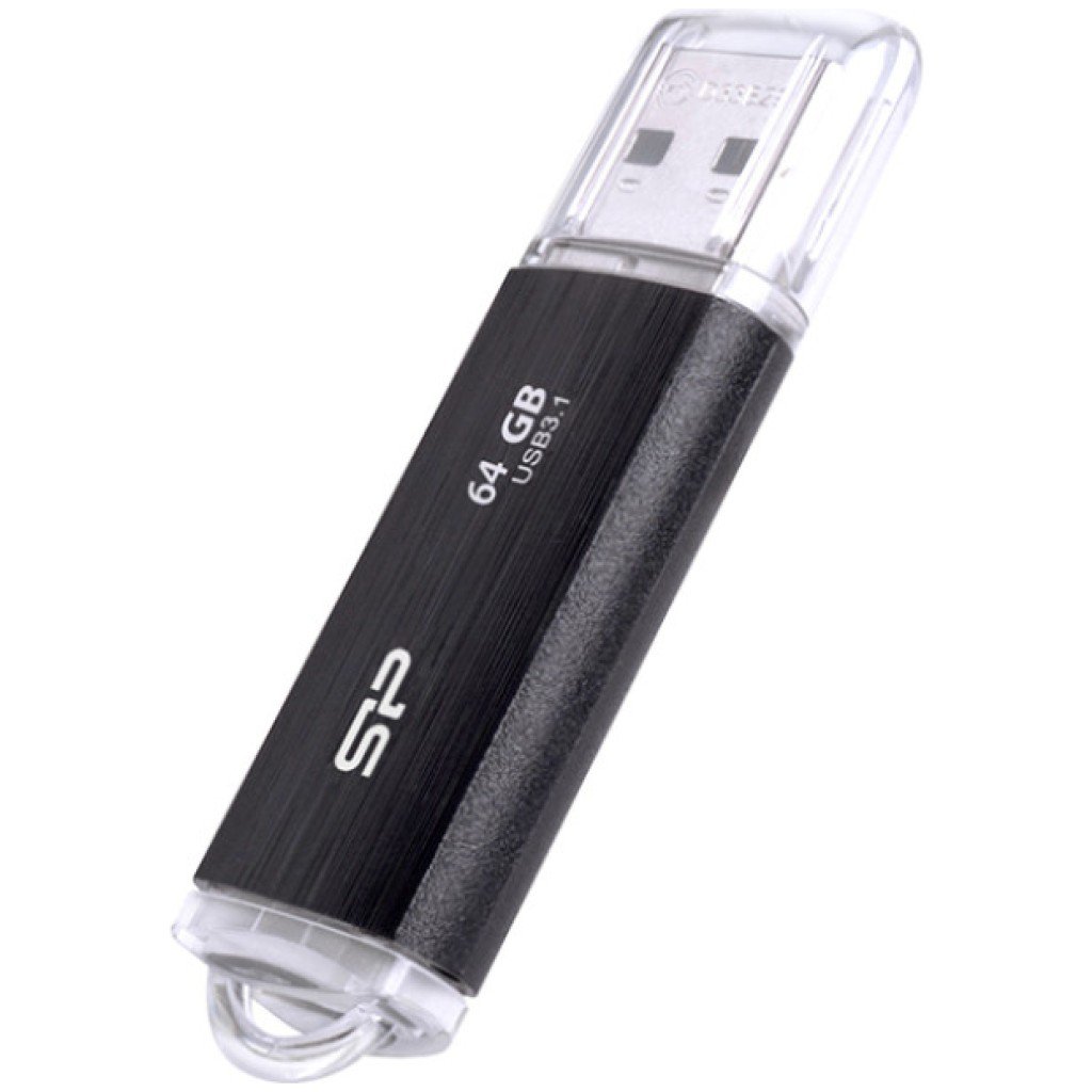 Spominski ključek 64GB USB 3.1 SiliconPower Blaze B02 - /s pokrovčkom/črno-prozorn (SP064GBUF3B02V1K)